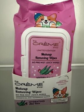 The Crème Shop Hydrating Makeup Removing Wipes - Pink (60 Count)